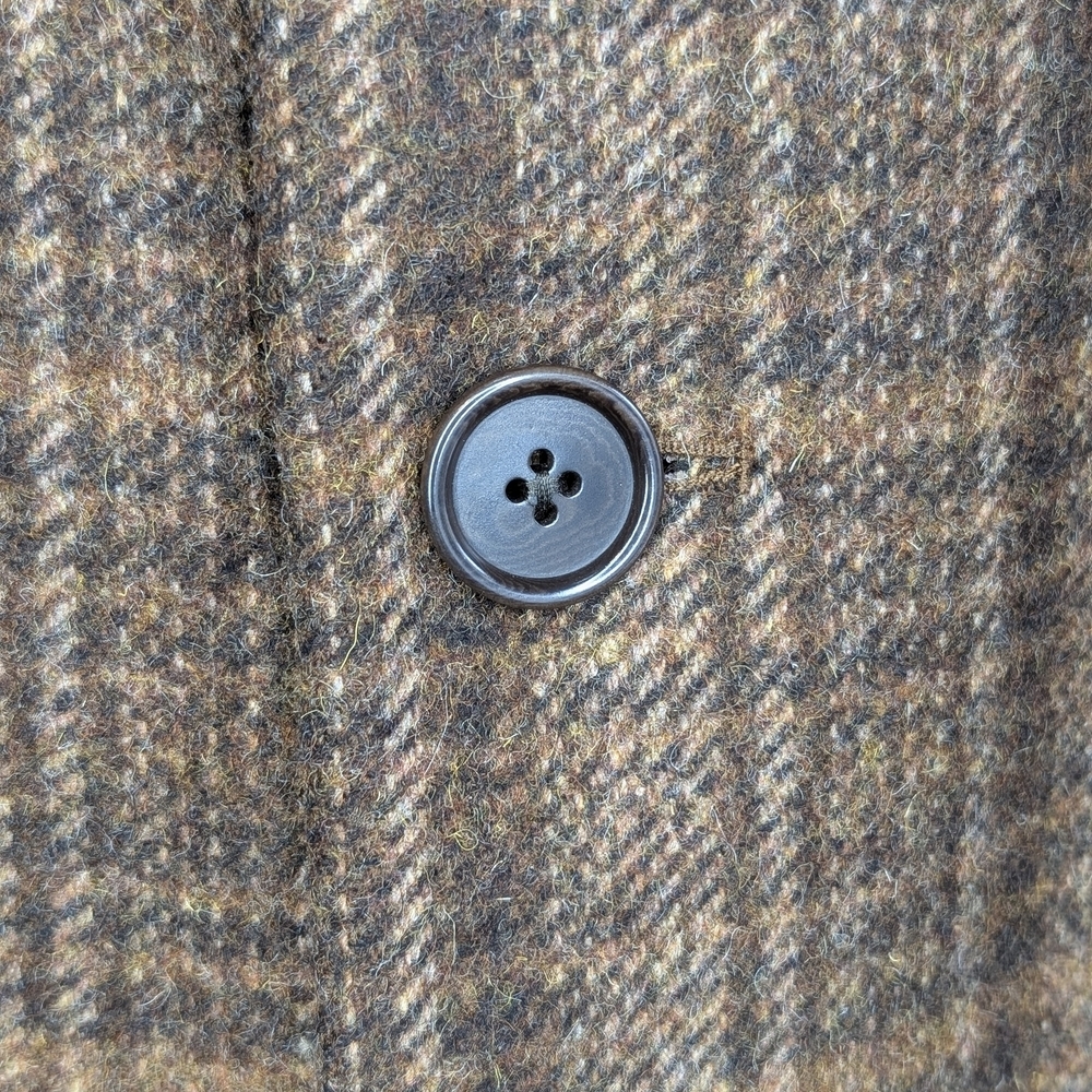 Hart Schaffner Marx Brown Plaid Wool Blend Coat | Men's M | Women's L - Picture 6 of 10